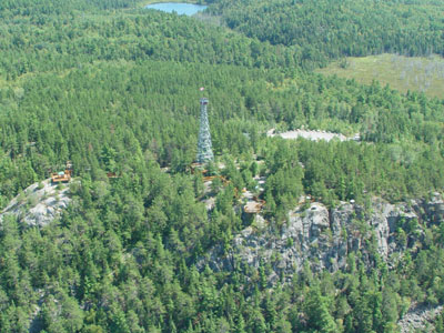 Aerial view of Caribou Mountain.